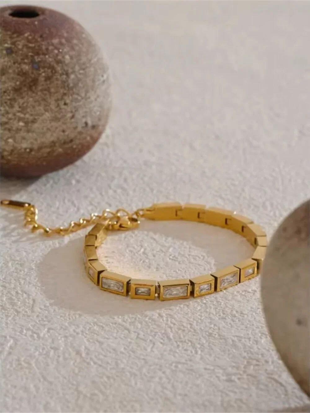 Shiny Cubic Zirconia Chain Premium Bracelet Bangle